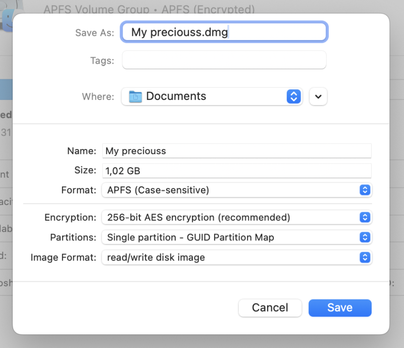 File container, encrypted