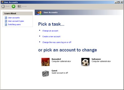 Create account thumbnail