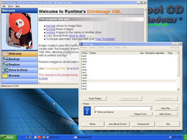 DriveImageXML and TrueCrypt