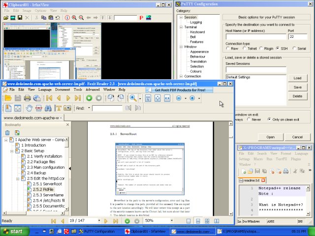 Foxit, IrfanView, Putty, Notepad++
