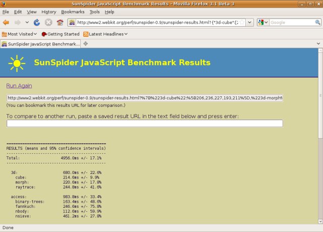 Firefox 3.1 sunspider