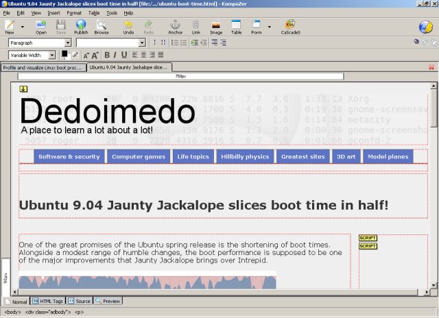 Working on a document