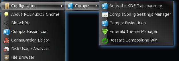Emerald on Compiz menu
