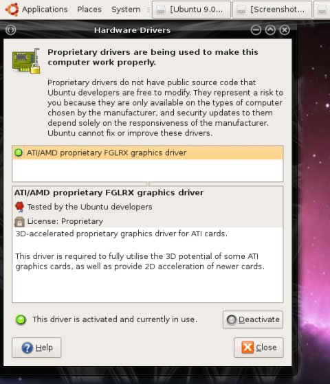 Hardware drivers on 8.10