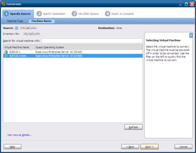 Step 1 choose machine