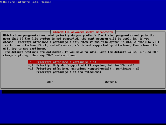 Clonezilla in action