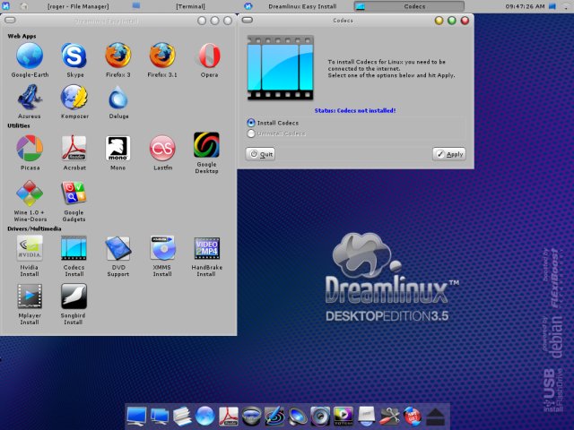 Dreamlinux install codecs