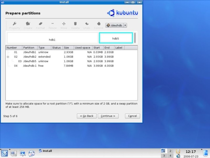 Dual boot preparing partitions