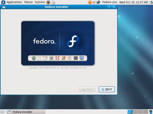 Fedora begin install