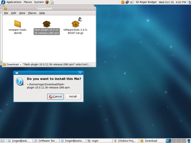 Fedora flash install