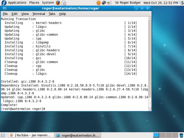 Fedora gcc installed