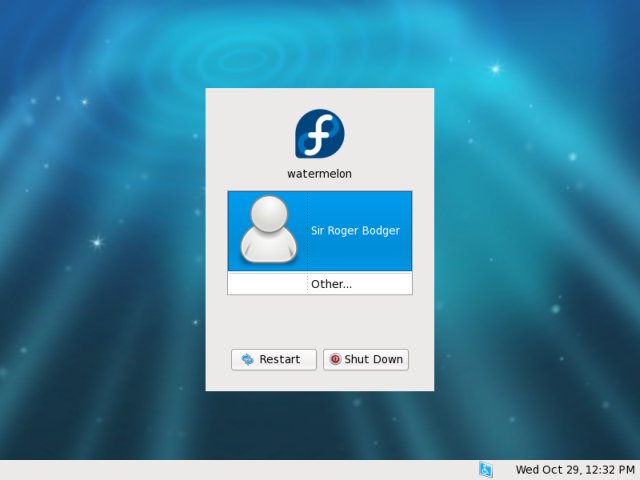 Fedora login