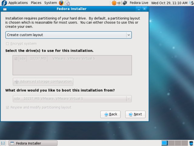 Fedora custom layout