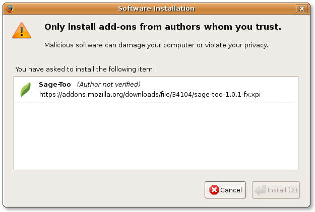 Firefox add-ons safe confirm