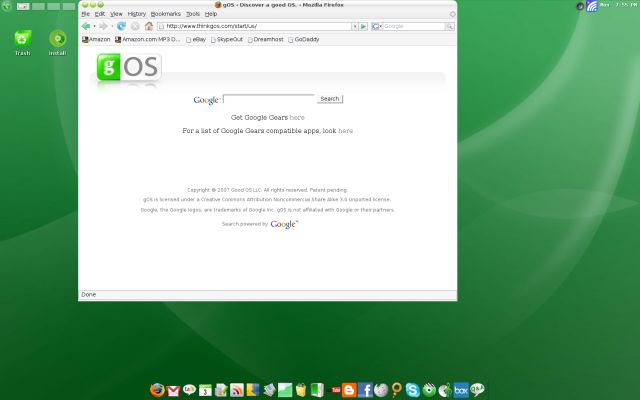 gOS Firefox home page