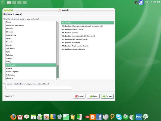 gOS keyboard settings