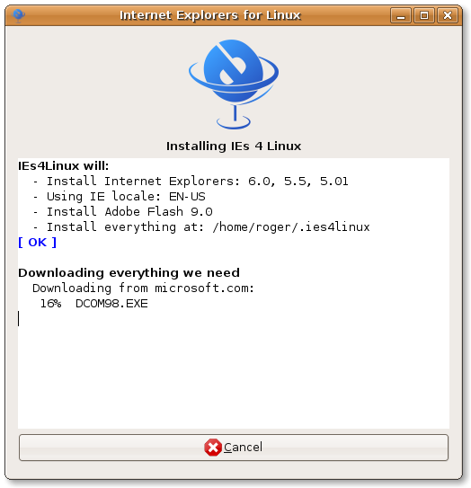 ies4linux installing 1
