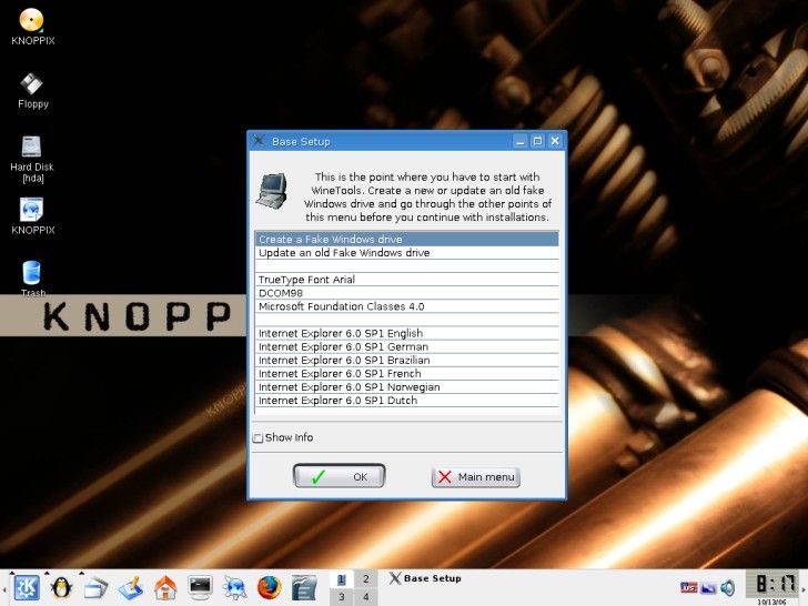 Knoppix Winetools 2