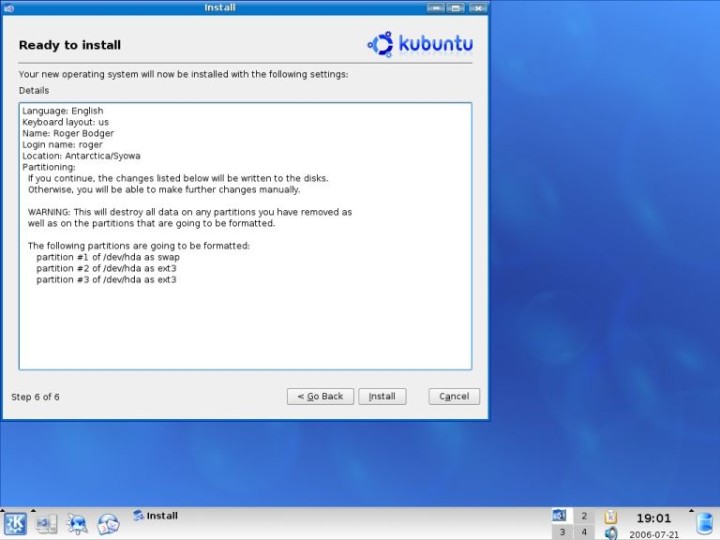 Kubuntu ready to install