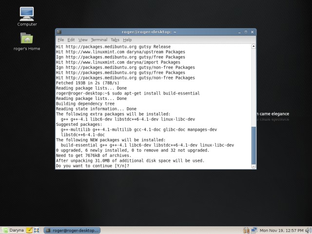 Linux Mint apt-get built essential