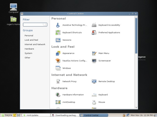 Linux Mint Control Center