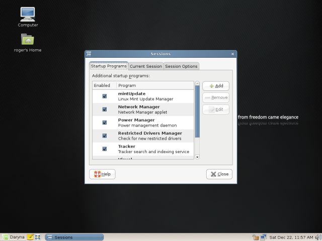 Linux Mint sessions add new