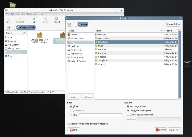 Linux Mint vmware tools destination