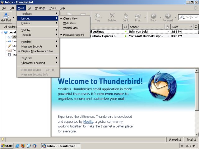 Mail security Thunderbird hide pane