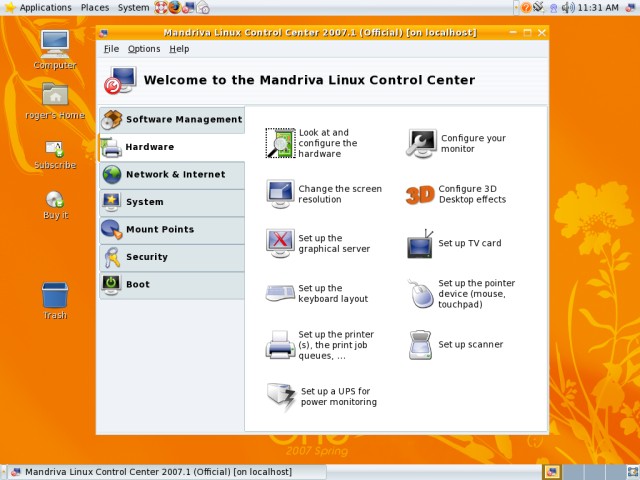 Mandriva hardware management