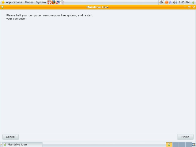 Mandriva installation done