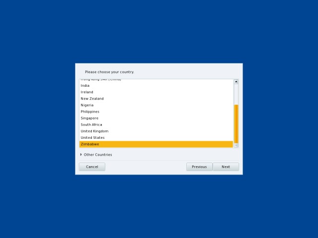 Mandriva live CD country