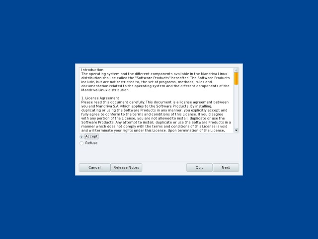 Mandriva live CD EULA