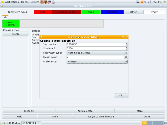 Mandriva creating root