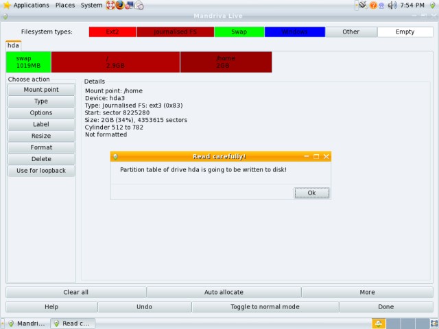 Mandriva partitioning format