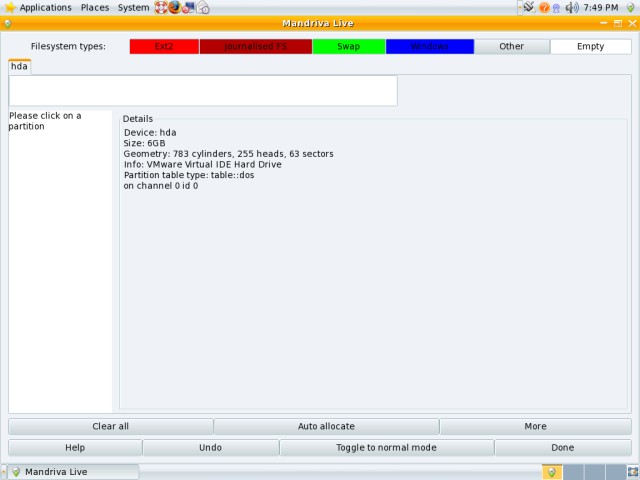 Mandriva partitioning expert mode