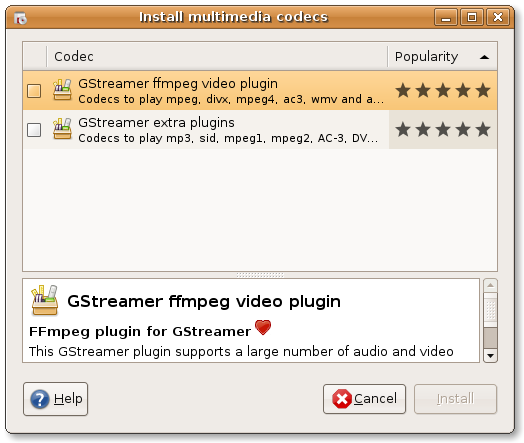 MP3 install multimedia codecs