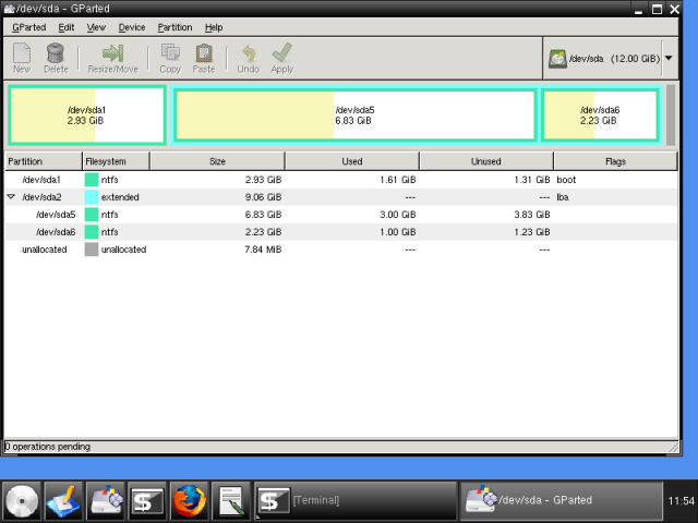PartImage GParted partitions