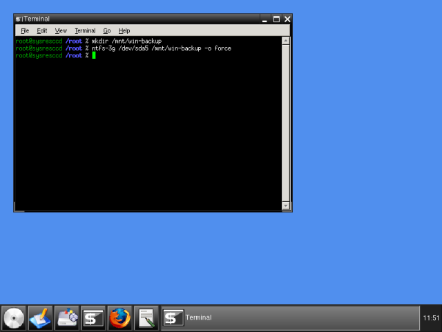PartImage mount target partition