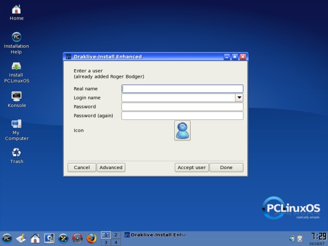 PCLinuxOS accepted user