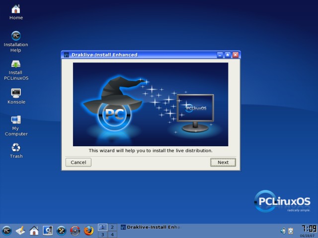 PCLinuxOS begin install