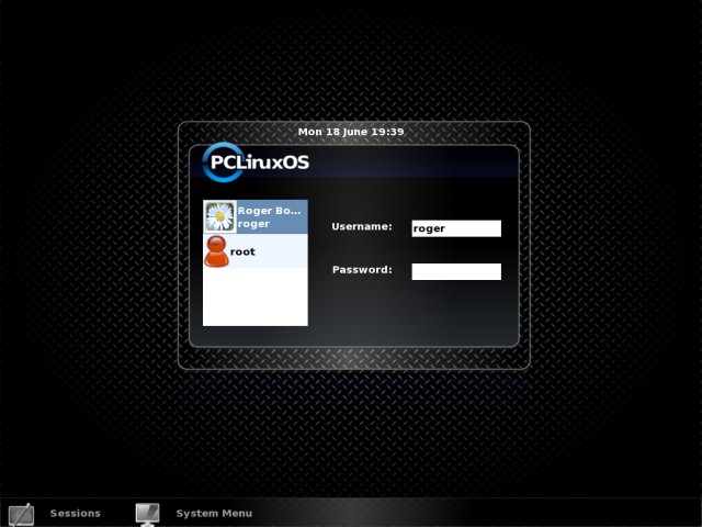 PCLinuxOS login