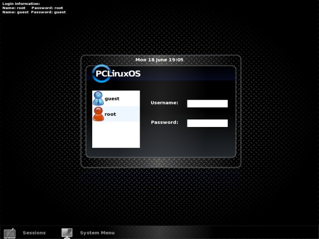 PCLinuxOS login live
