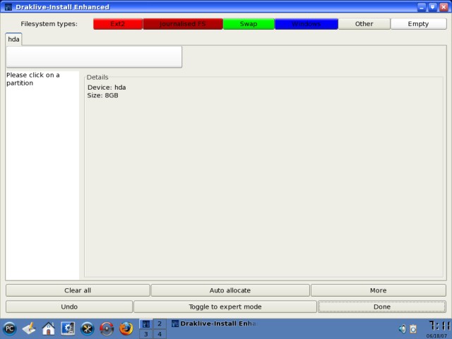PCLinuxOS partitioning