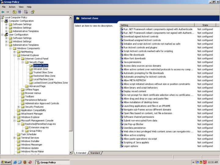 Policies configure zones