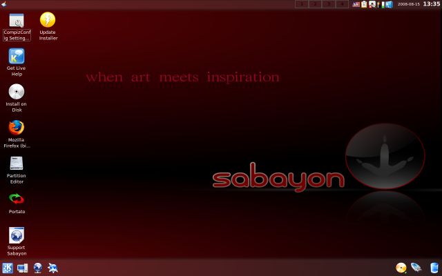 Sabayon live desktop