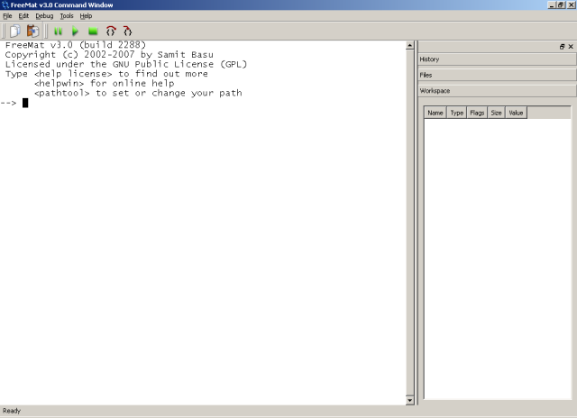 Freemat Command Window