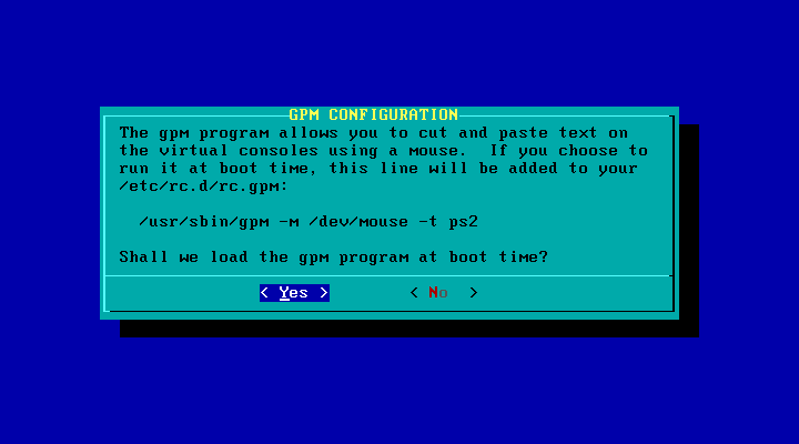 Slackware gpm configuration