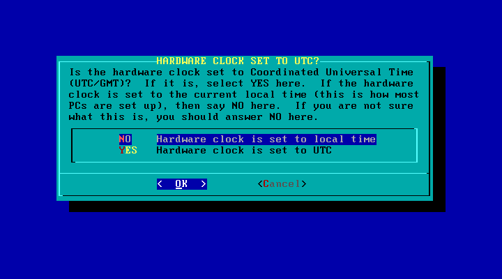 Slackware hardware clock
