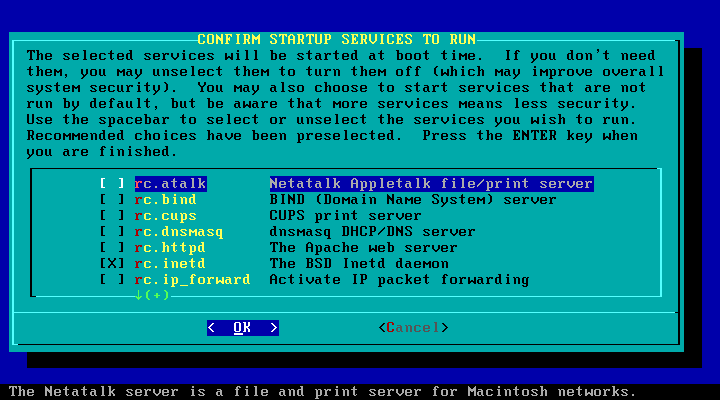 Slackware startup services