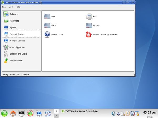 SUSE YaST network devices